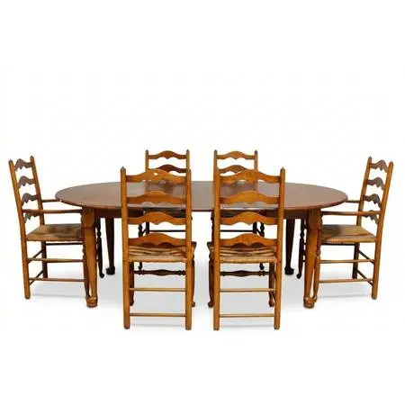 Leopold Stickley Colonial Style Cherry Dining Set w/6 Ladderback Chair