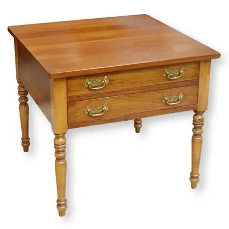 Leopold Stickley Colonial Style 2 Drawer End Table - Cherry