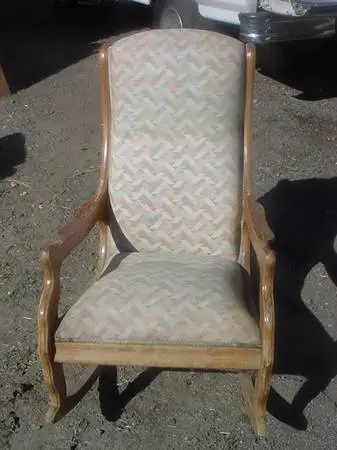 rocking chair wood frame upholstered seat and back