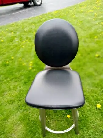 THREE  HEAVY DUTY SHOP OR BAR STOOLS