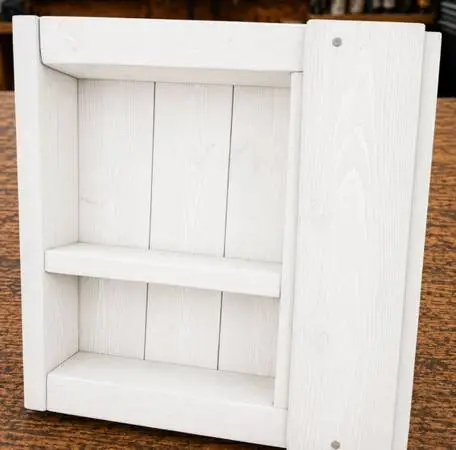 PLACE A ORDER TODAY HANDCRAFTED FARMHOUSE-STYLE COFFEE BAR OPEN CABINET SHELFS