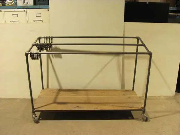 Industrial clothing rack cart pipe frame, plywood shelf (2, price EA)