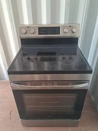 New glass top electric range