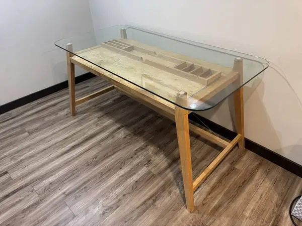 Modern Glass Top office desk