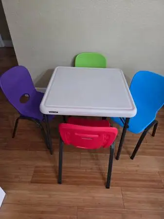 Lifetime Childrens Table and (4) Stacking Chair Combo