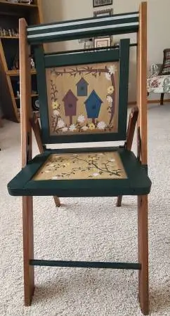 Hand-Painted Folk Art Folding Chair