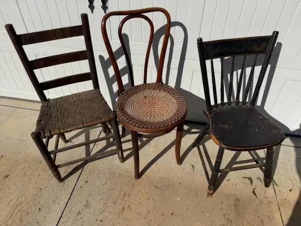 3 Antique Wood Chairs
