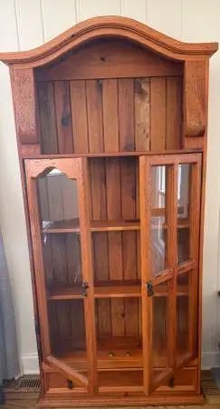 Unique Rustic Cabinet with Glass doors and a drawer