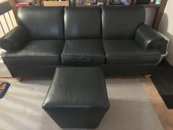 Ethan Allen green 3 seat sofa