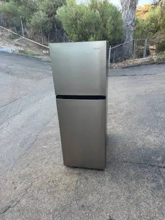 10 cubic refrigerator with freezer stainless (free local delivery)