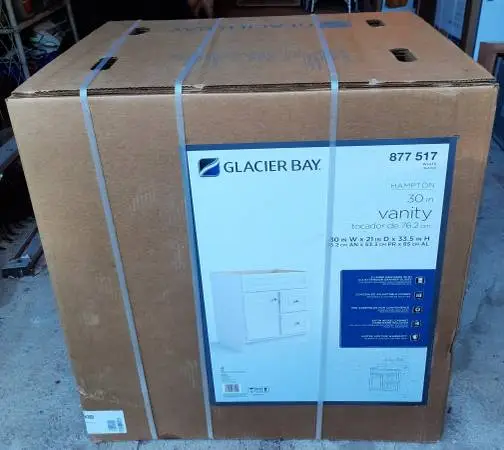 Glacier Bay Hampton 30 W x 21 D x 33.5 H Bath Vanity Cabinet White