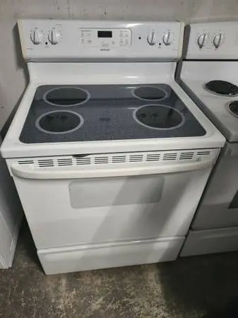 White glass top self clean
