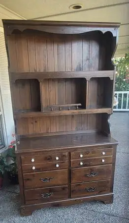 Rustic Wood Hutches with Dresser Base