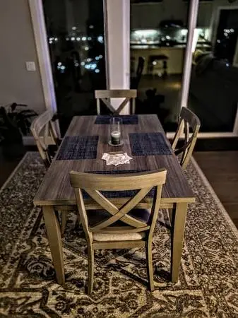Gray Dining Table & 4 Chairs (Like New)
