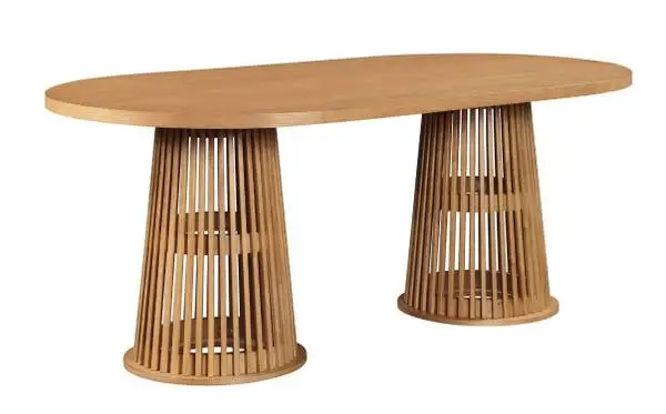 Oval Honey Wood Dining Room Table