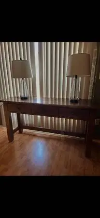 Desk Chrome Glass Wood