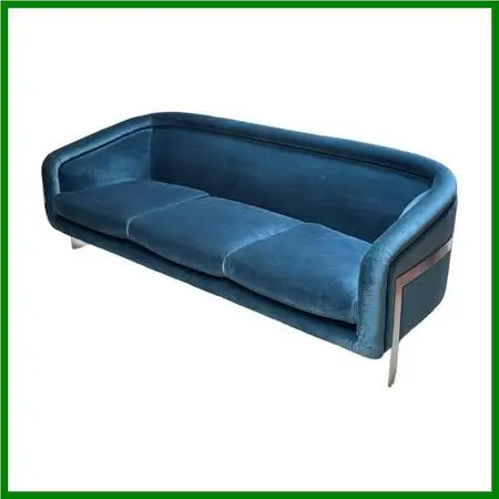Jonathan Adler Bacharach Velvet Sofa, Peacock Blue