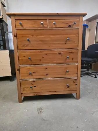 Modern Rustic Style Large 6 Drawer Tallboy Dresser