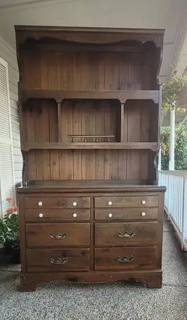 Rustic Wood Hutches with Dresser Base