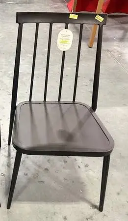 Windsor Armless Patio Outdoor Dining Metal Stacking Chair Black