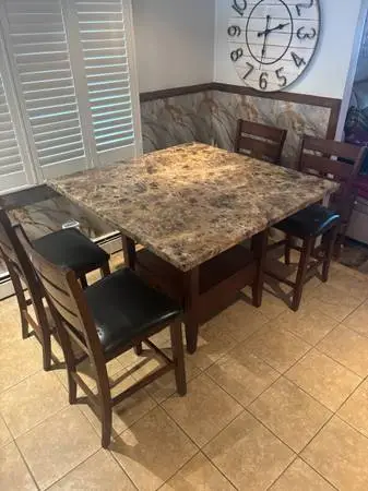 Pub style dining room table and chairs