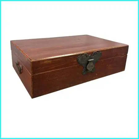Chinoiserie Red Lacquered Wood Storage Chest