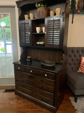 Coffee Bar Hutch Buffet Sideboard - Wooden