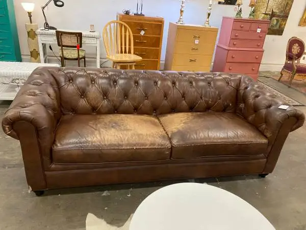Vintage Leather Chesterfield Couch