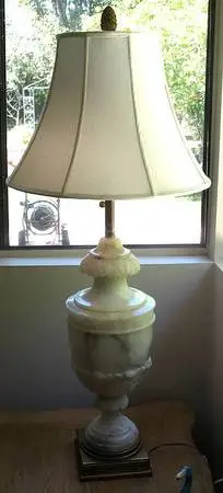 Mid Century Marble Alabaster Lamp -LARGE