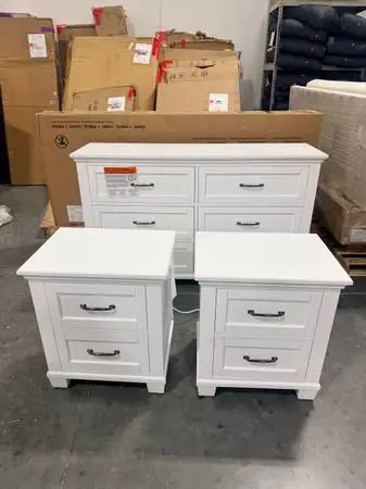 Lila Rose 4 Piece Bedroom Set King Bed Frame Dresser 2 Nightstands