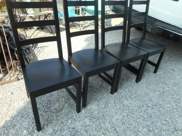 Set 4 Black IKEA Kitchen Chairs