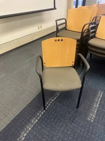 Guest / Stack chair by HON Office Furniture w/ wood back & fabric seat