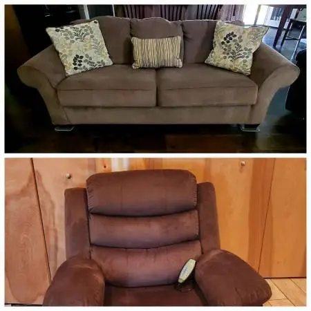Ashley Sleeper Sofa, Queen Size And Recliner With Heat And Massage