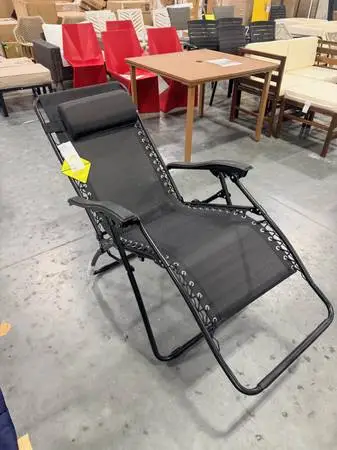 Zero Gravity Outdoor Portable Folding Lounge Chair Black