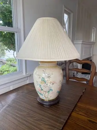 Alsy D. Hague Floral Porcelain Ginger Jar Table Lamp