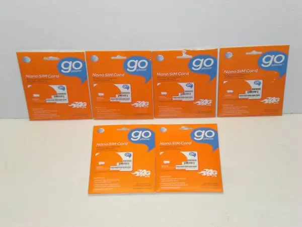 ATT Go Phone Nano Sim Card Kit 4G LTE – Qty(6)