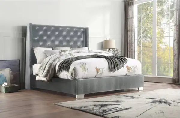 Homelegance Nailhead Bed Frame - King Size Bed Frame