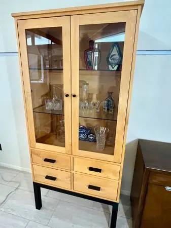 Tall Diplay Cabinet + Glass Shelves + Drawers