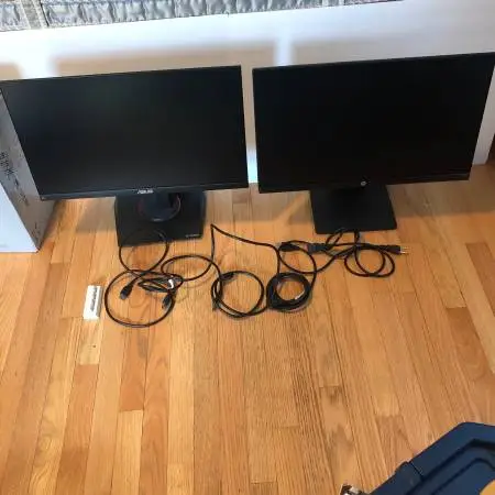 Two computer gaming monitors