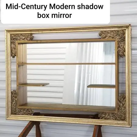 Mid-Century Modern MCM shadow box mirror