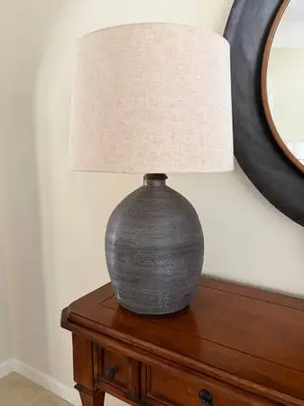 Gray Textured Table Lamp