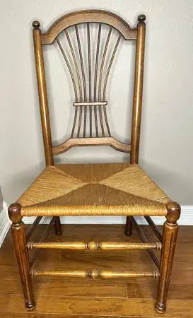 Vintage Ethan Allen French Country Rush Seat Chair - OBO