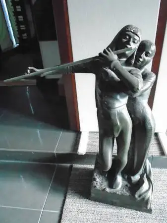 Carl Wollek Bronze: 1906 Tamino and Pamina Mozart Magic Flute.