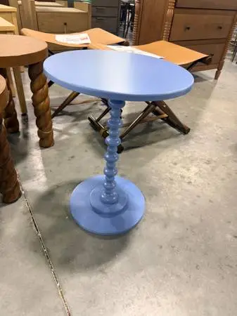 Breighton Home Palm Beach Spindle Accent Pedestal Table Blue