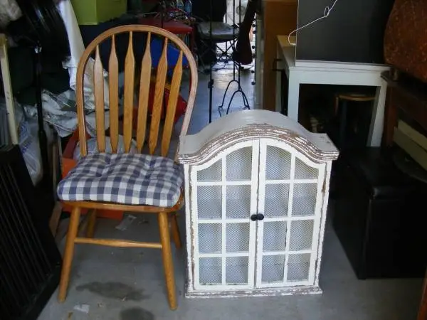 Vintage distressed cabinet for curios