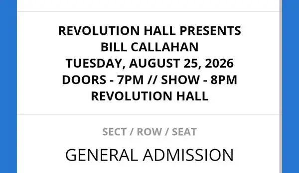 Bill Callahan @ Rev Hall Portland - 1 Ticket