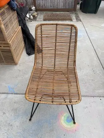 Heavy duty steel framed wicker chairs