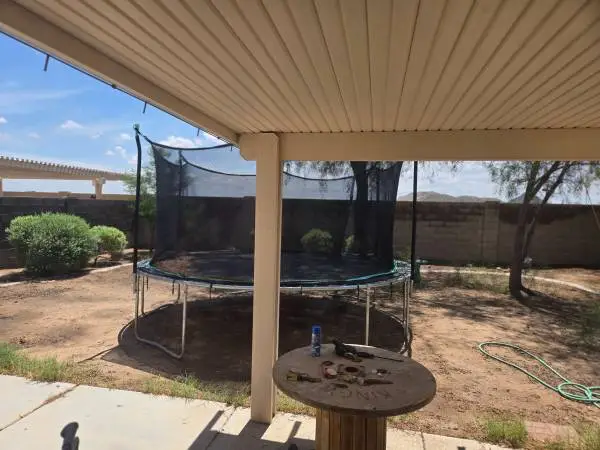 FREE trampoline and basketball hoop