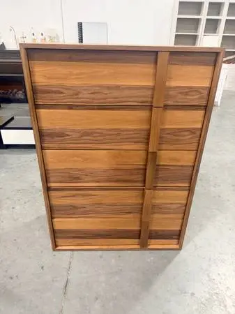 AllModern Alvarez 36 W Solid Wood 5-Drawer Dresser Chest Walnut