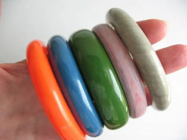 SET of 5 Plastic Bangle Bracelets